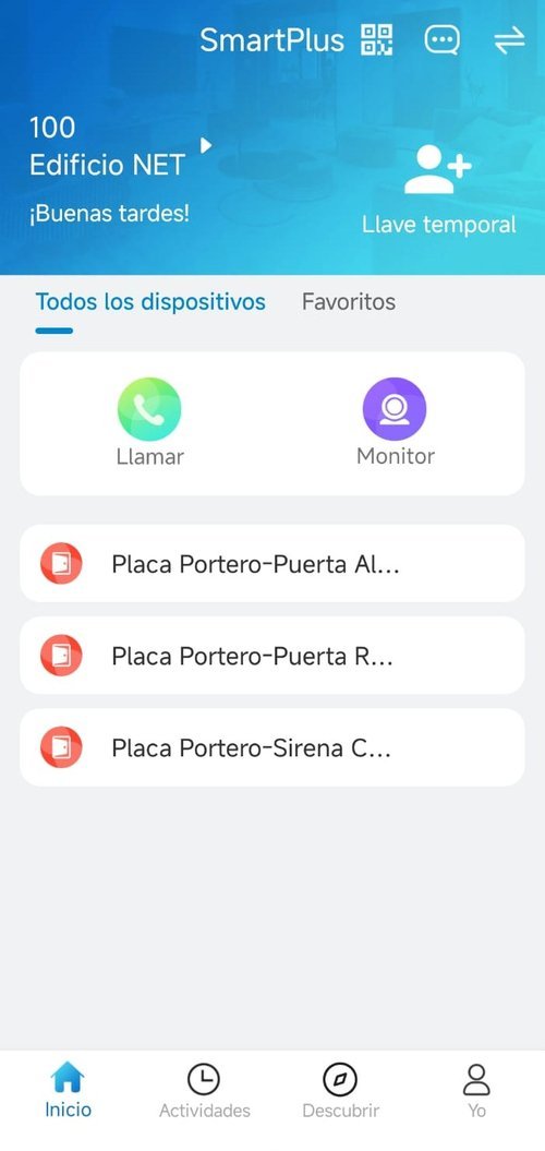 Pantalla de inicio de la app SmartPlus